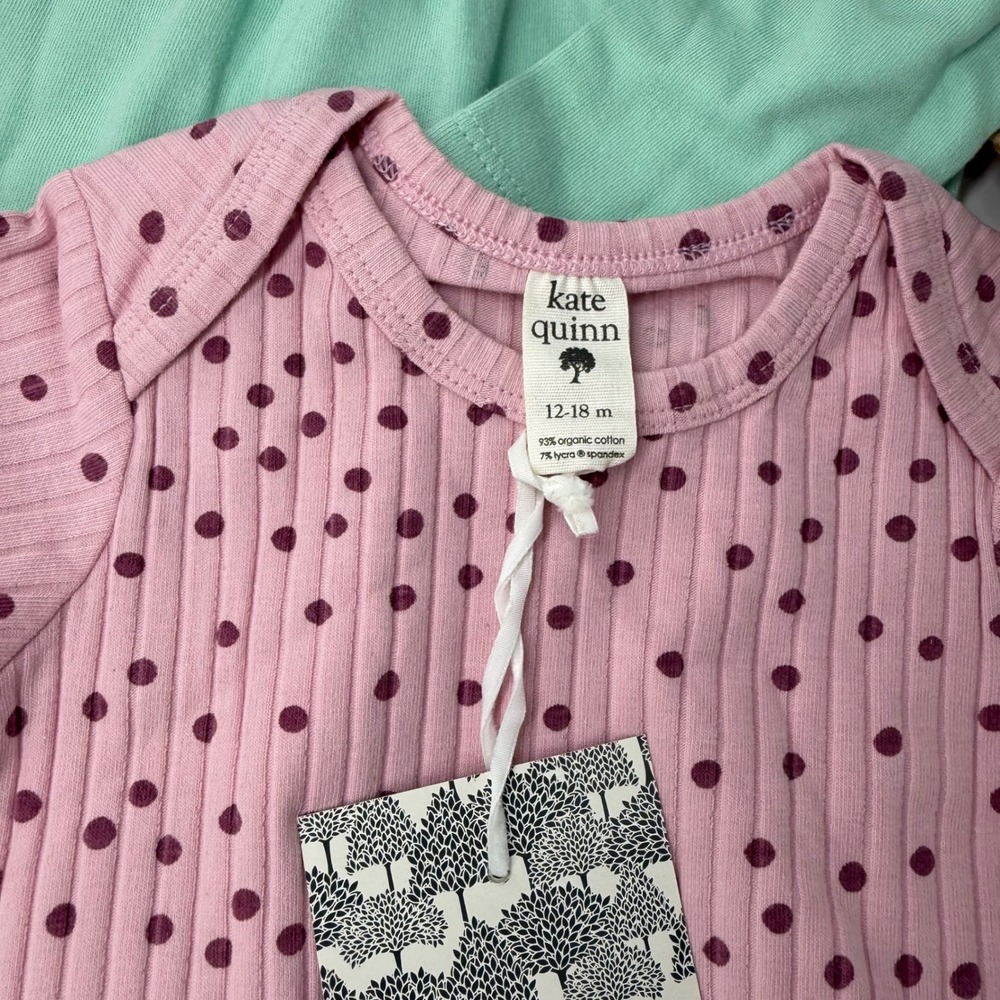 Kate Quinn Baby Bundle 12-18M Multi NWT Organic Cotton Romper Bodysuits 4pc - Picture 2 of 5